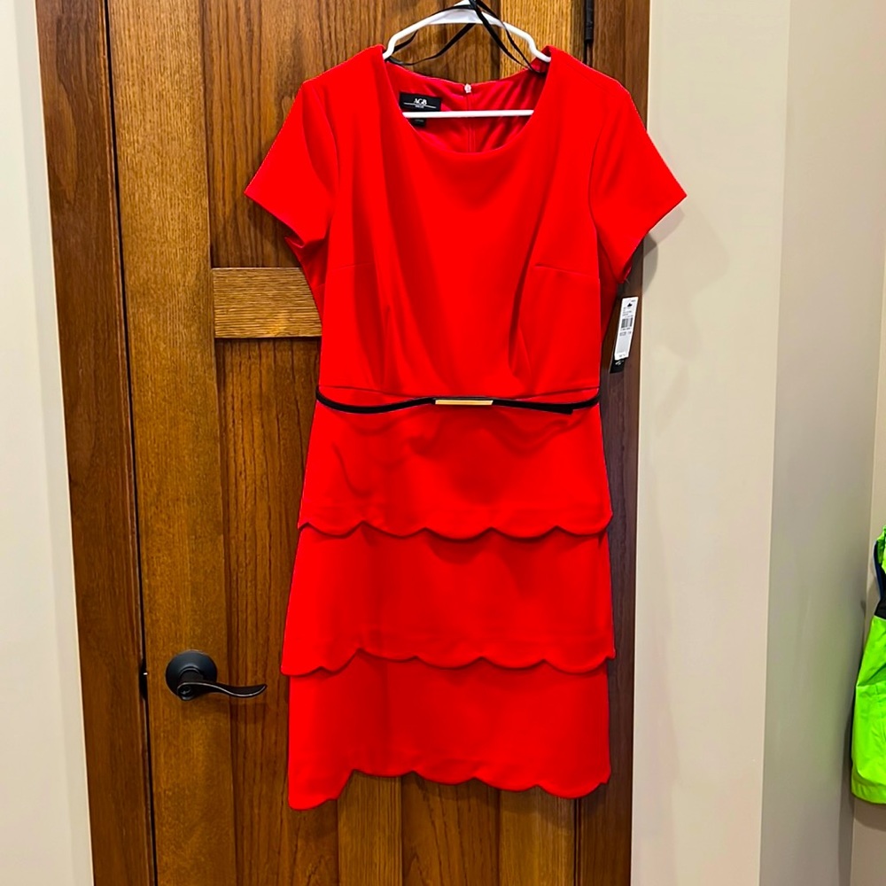 NWT AGB Red dress with black belt